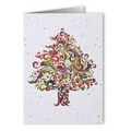 Plantable Seed Paper Holiday Greeting Card - - Swirly Holiday Tree
